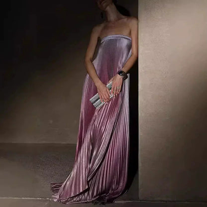 🌸Spring Sale💐 Ombre Pleated Strapless Evening Dress - MYSTERYBOXS