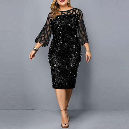 Plus Size Pang-party Dress - MYSTERYBOXS