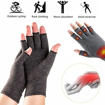 Compression Active Gloves - Compression Gloves for Arthritis & Joint Pain Support - Men's & Women's Fingerless Gloves to Support Circulation(2 pair) - MYSTERYBOXS