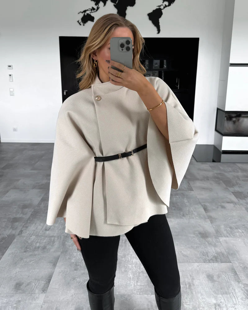 Audrey cape coat with belt
