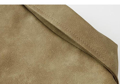 [Branded stock clearance] Autumn and winter cotton retro leather flight jacket for men - MYSTERYBOXS