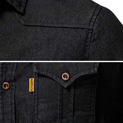 AdaptiveFit Cotton Denim Shirt: Men's Fit - MYSTERYBOXS