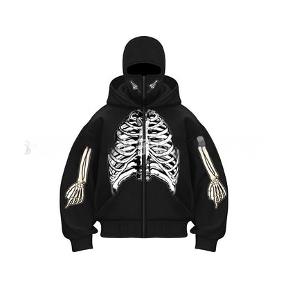 Ninja mask double hooded unique design hooded sweatshirt - MYSTERYBOXS