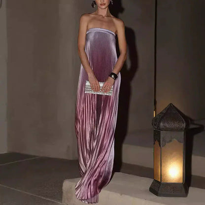 🌸Spring Sale💐 Ombre Pleated Strapless Evening Dress - MYSTERYBOXS