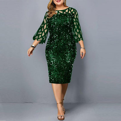 Plus Size Pang-party Dress - MYSTERYBOXS