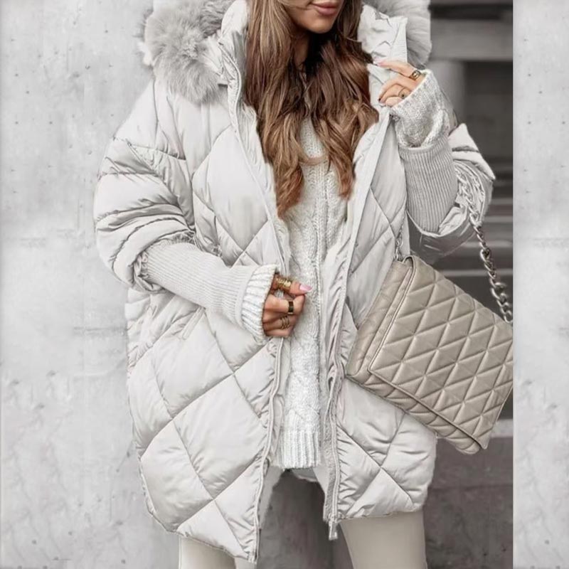 [Autumn-Winter Special] Women's Patchwork Knit Sleeve Mid-Length Parka - MYSTERYBOXS