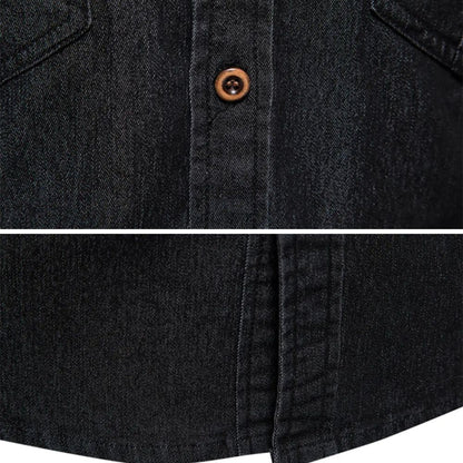 AdaptiveFit Cotton Denim Shirt: Men's Fit - MYSTERYBOXS