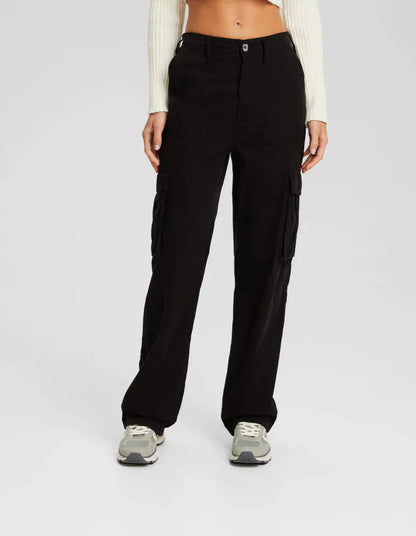 ELENA CARGO PANTS- ADJUSTABLE STRAIGHT FIT CARGO PANTS - MYSTERYBOXS