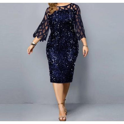 Plus Size Pang-party Dress - MYSTERYBOXS