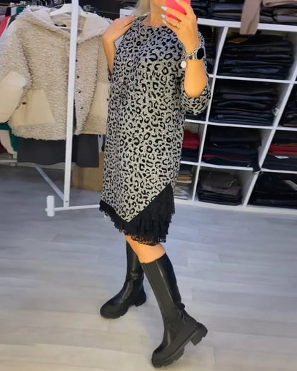 Slimming leopard print dress - MYSTERYBOXS