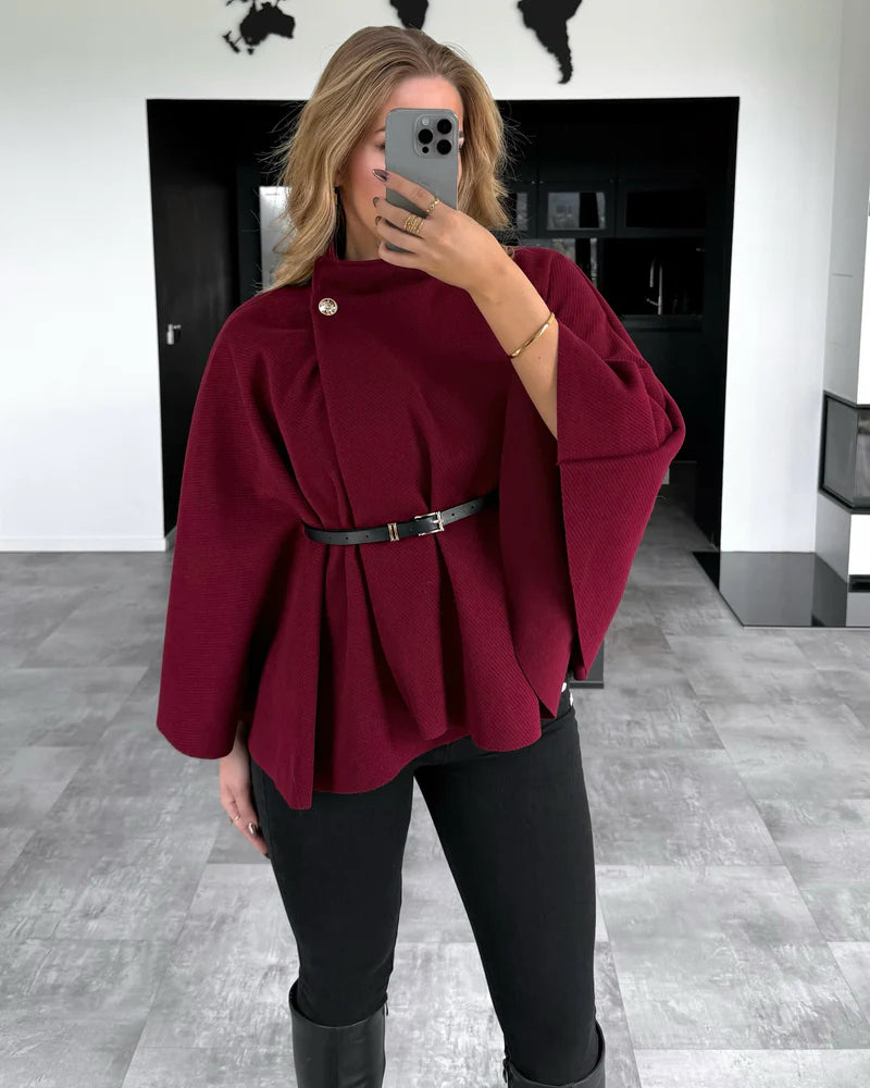 Audrey cape coat with belt