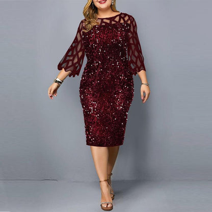 Plus Size Pang-party Dress - MYSTERYBOXS