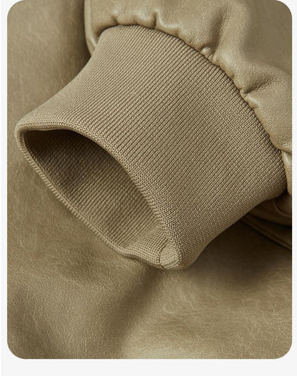 [Branded stock clearance] Autumn and winter cotton retro leather flight jacket for men - MYSTERYBOXS