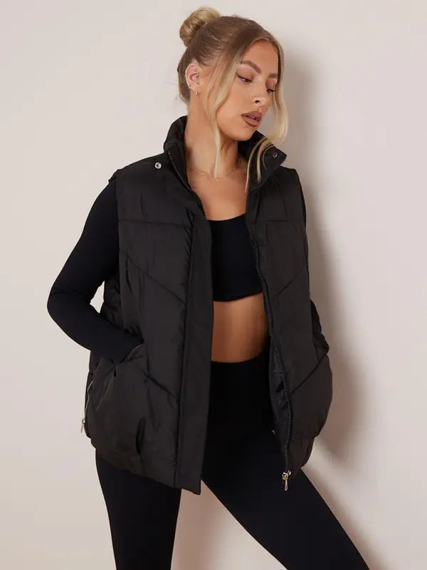 Women’s Fall Winter Thick Woven Vest Jacket
