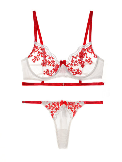 Luxurious Red Floral Lingerie Set - MYSTERYBOXS
