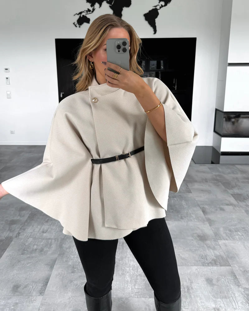Audrey cape coat with belt