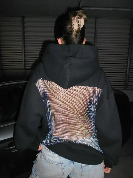 Crystal mesh hoodie