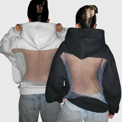 Crystal mesh hoodie