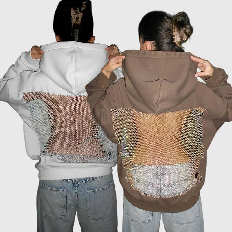 Crystal mesh hoodie