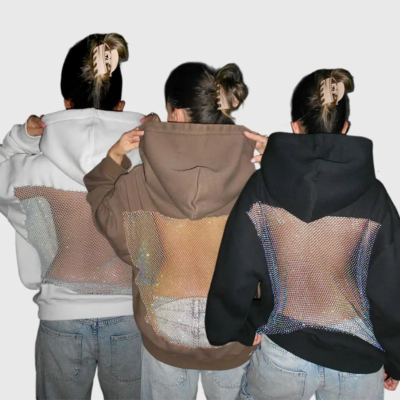Crystal mesh hoodie