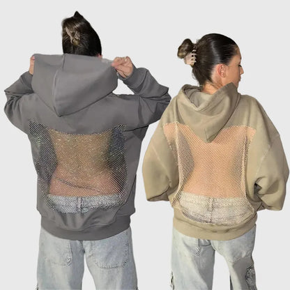 Crystal mesh hoodie