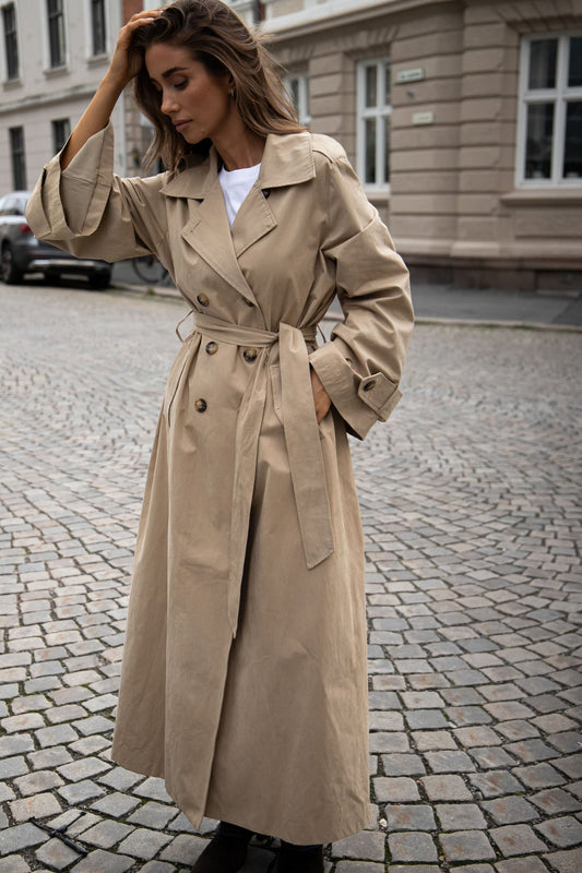 Versatile item: Women's button-down trench coat