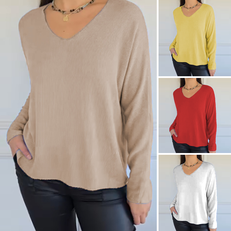 Autumn Sale - Women's Loose-Fitting V-Neck Knit Top