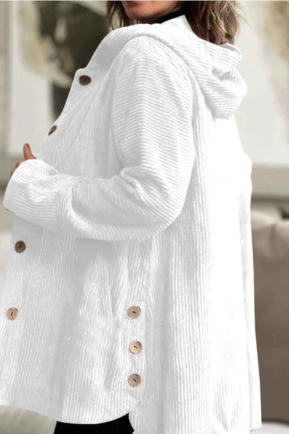 Corduroy Casual Hooded Jacket