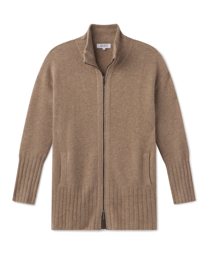 Cashmere Zip Up Cardigan