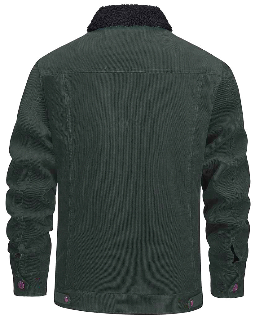 Men's Corduroy Jacket, Sherpa Lined,  Work Coat with 5 Pockets