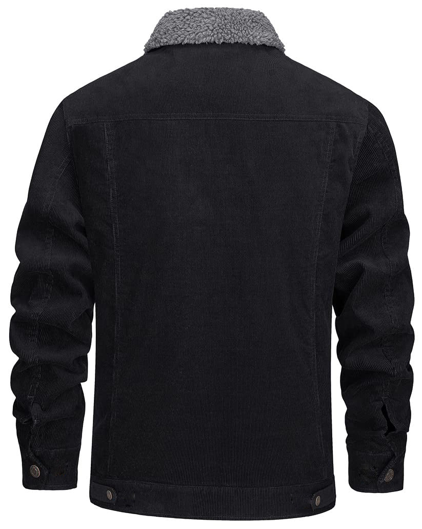 Men's Corduroy Jacket, Sherpa Lined,  Work Coat with 5 Pockets