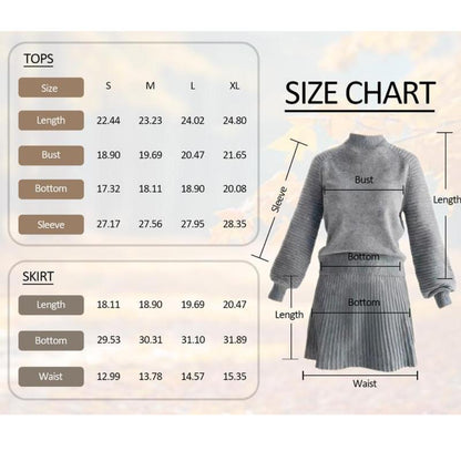 Imily Bela Women's 2 Piece Outfits 2025 Long Sleeve Mock Neck Ribbed Sweaters And Mini Skirt Two Piece Sets