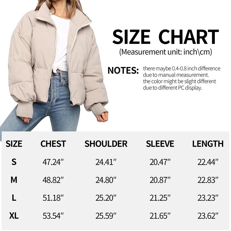 Arssm Women’s Cropped Quilted Jacket – Lightweight Zip-Up Winter Coat for Cozy