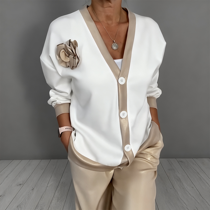 V-neck top and high-waisted pants - MYSTERYBOXS