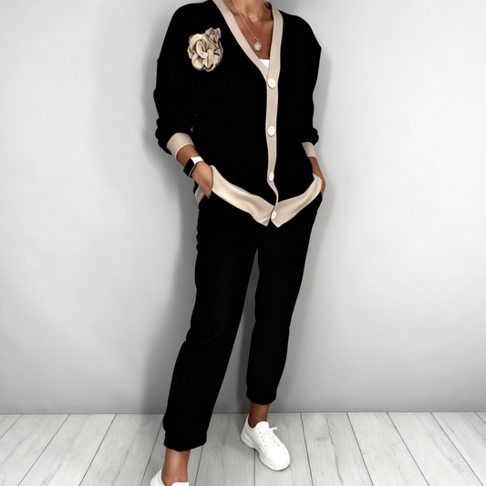 V-neck top and high-waisted pants - MYSTERYBOXS