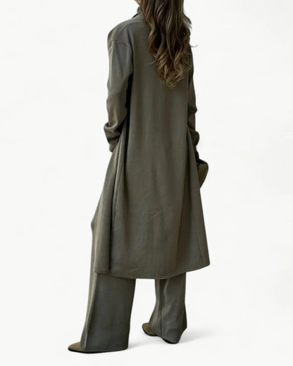 Turtle Neck Knit Tank 3-Piece Cardigan Set