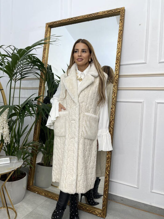 Women's fur-lined long coat