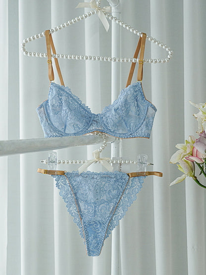 Blue Soft Lace Lingerie Set - MYSTERYBOXS