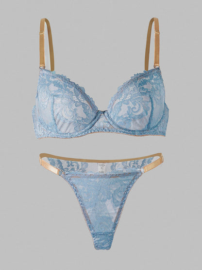 Blue Soft Lace Lingerie Set - MYSTERYBOXS