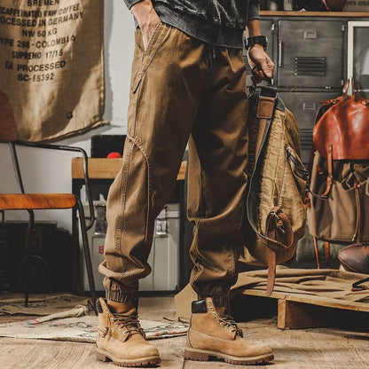Men's workwear multi-pocket trousers, trendy loose casual functional cuffed trousers - MYSTERYBOXS