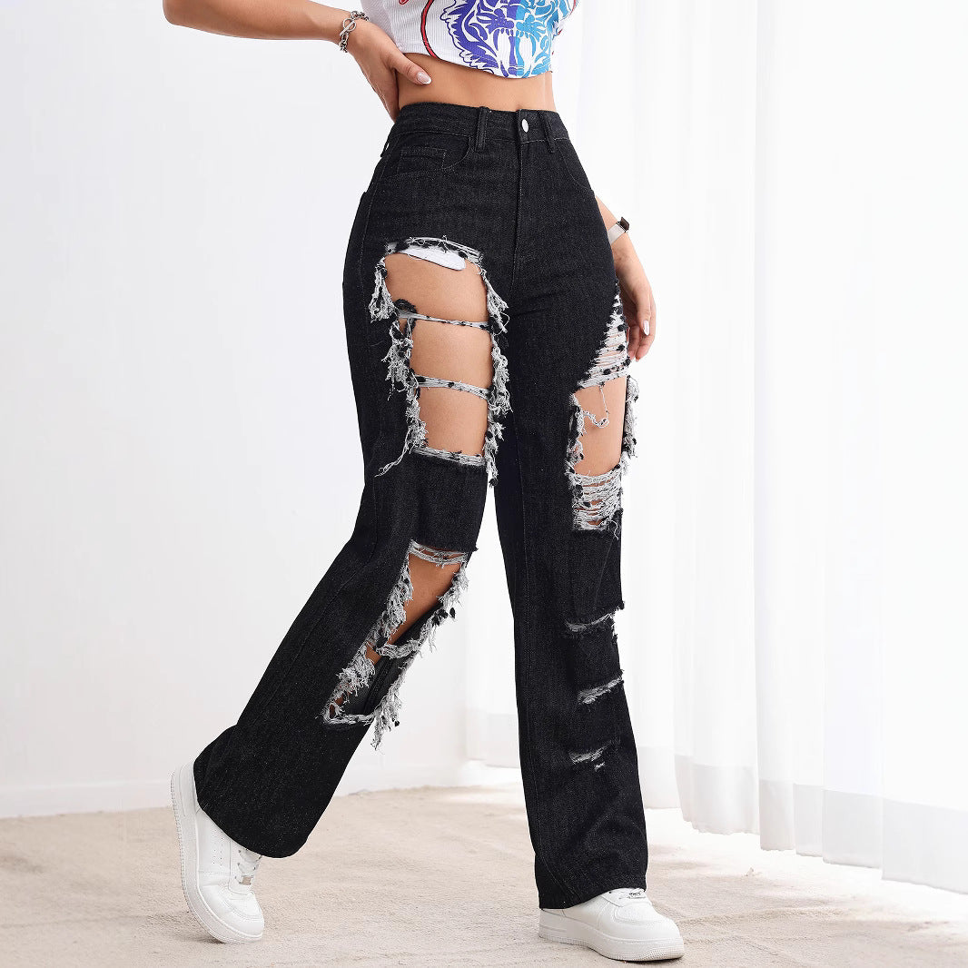 Jeans neri strappati 