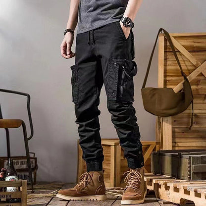 Men's workwear multi-pocket trousers, trendy loose casual functional cuffed trousers - MYSTERYBOXS