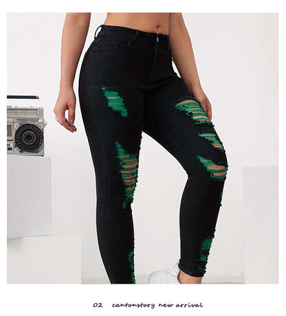 Colored ripped jeans - MYSTERYBOXS