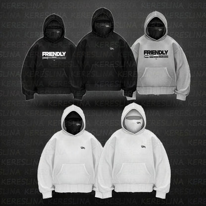 Ninja mask double hooded unique design hooded sweatshirt - MYSTERYBOXS