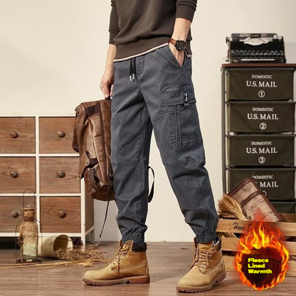 Men's workwear multi-pocket trousers, trendy loose casual functional cuffed trousers - MYSTERYBOXS