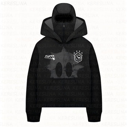 Ninja mask double hooded unique design hooded sweatshirt - MYSTERYBOXS
