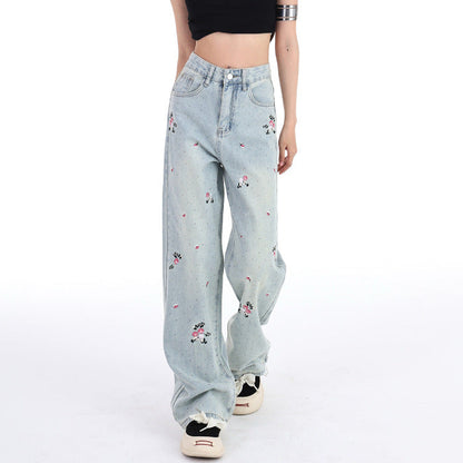 Embroidered diamond jeans - MYSTERYBOXS