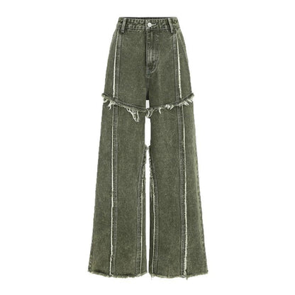 Raw edge panelled jeans - MYSTERYBOXS