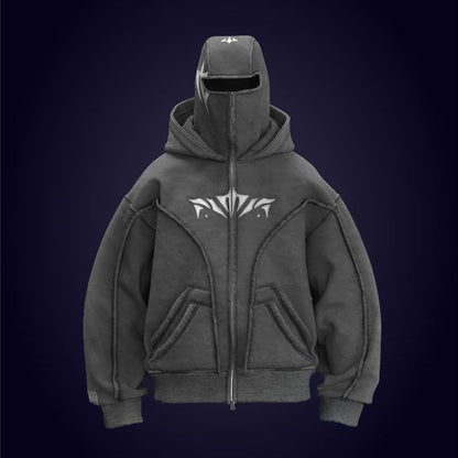 Ninja Mask Double Hood Unique Design Hoodie - MYSTERYBOXS