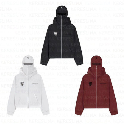 Ninja mask double hooded hooded sweatshirt with unique design - MYSTERYBOXS